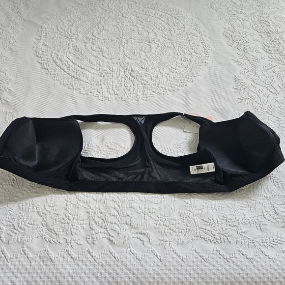 NWT Yvette high impact zip front sports bra black wire free size 4XL, 46D - DDD - Picture 3 of 6